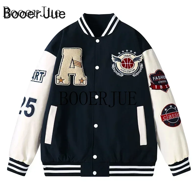 Streetwear Brand For Men - Sports Running Letter Patchwork Faux Leather